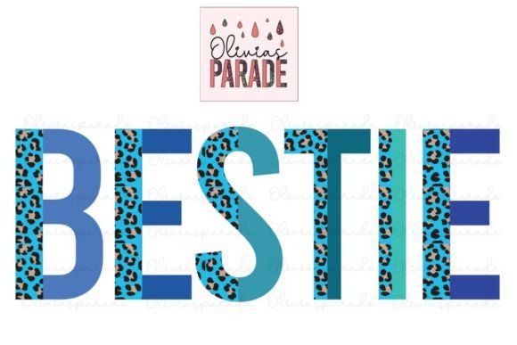 Create Eye-Catching Designs with Bestie Leopard Print Blue Png