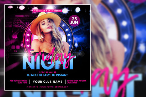 Creative Night Party Social Media Post & Flyer