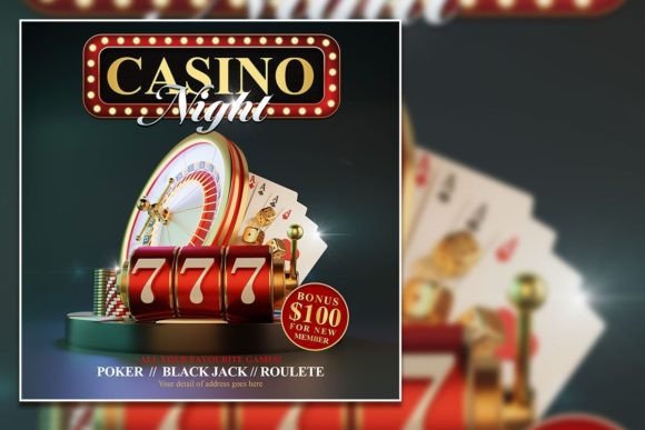Editable Casino Night Invitation & Social Media Templates