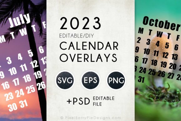 Effortless Design with 2023 Vector Calendar Overlay Templates