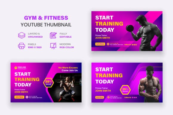 Gym & Fitness Youtube Video Thumbnail