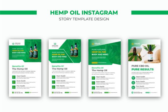 Hemp Oil CBD Product Instagram Story Set