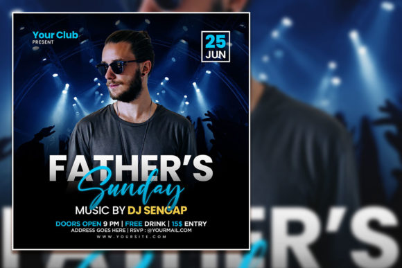 Modern Father's Sunday Social Media Post: Editable Flyer Template