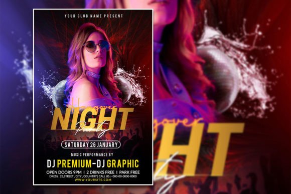 Night Party Flyer Template: Editable PSD for Your Event